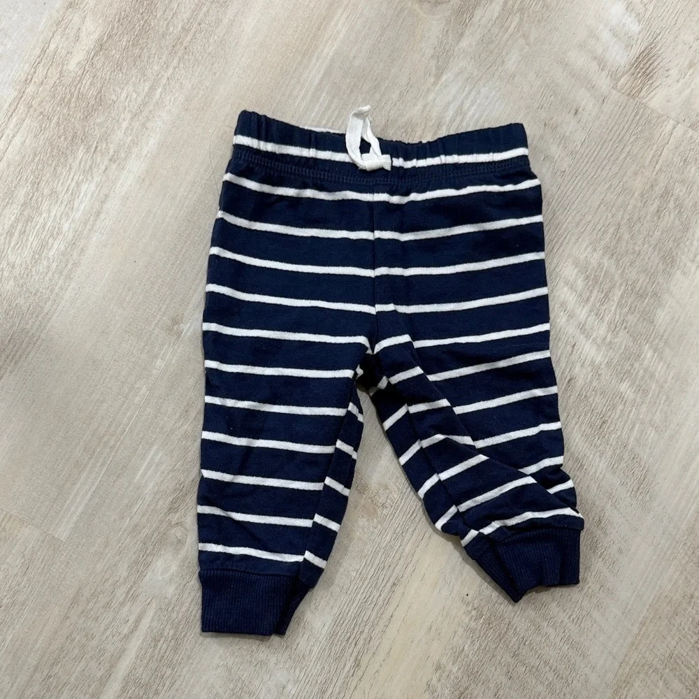 Carter's Navy and White Striped Joggers
